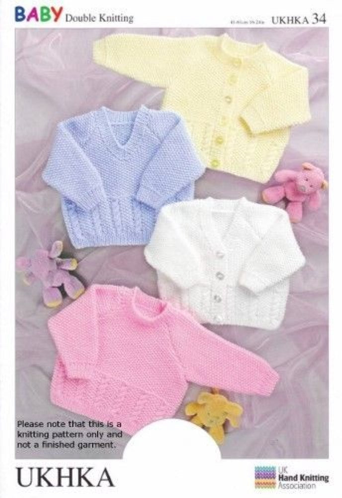 Baby Jumpers and Cardigans Knitting Pattern - UKHKA34