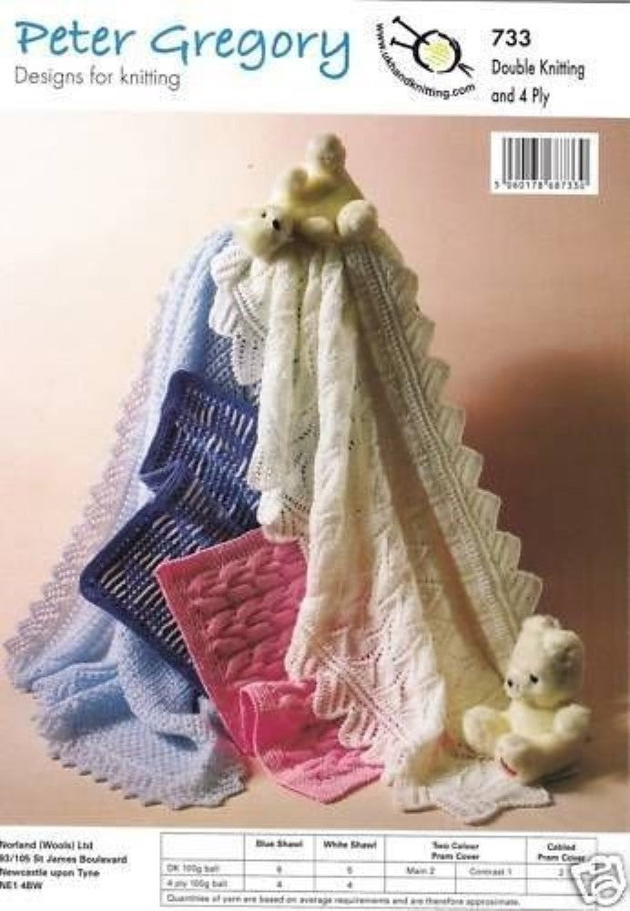 Shawls and Pram Covers Knitting Pattern - 733