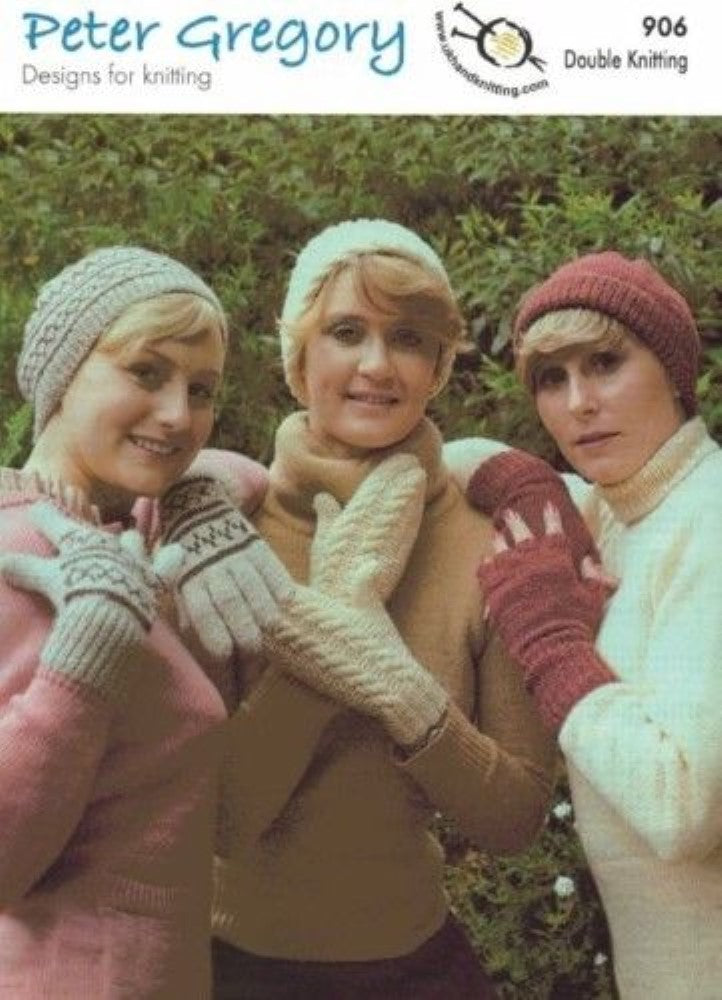Adults Hats, Gloves and Mittens Knitting Pattern - 906