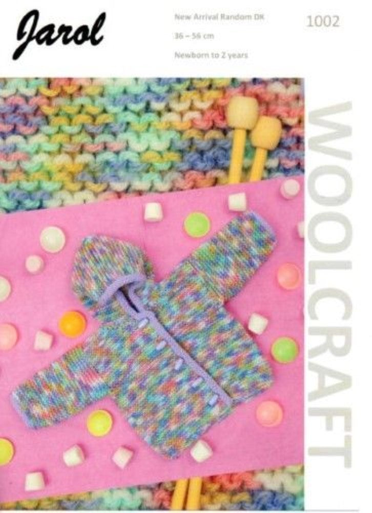 Multi Coloured Baby Hoody Knitting Pattern - 1002