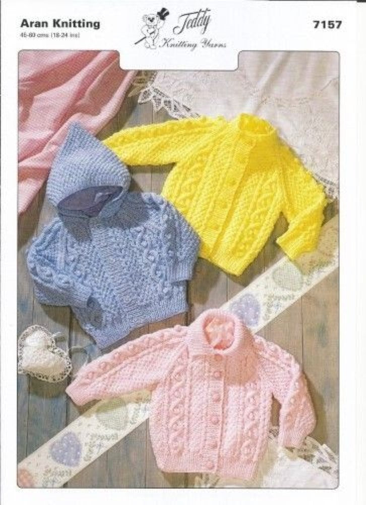 Baby Hoodies and Cardigans Knitting Pattern - 7157