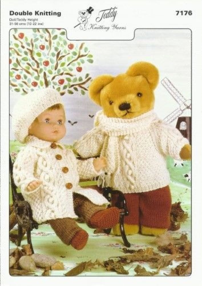 Doll and Teddy Bear Winter Outfits Knitting Pattern - 7176