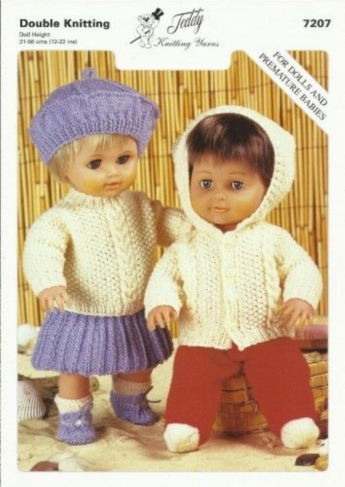 Dolls His and Hers Winter Outfits Knitting Pattern - 7207