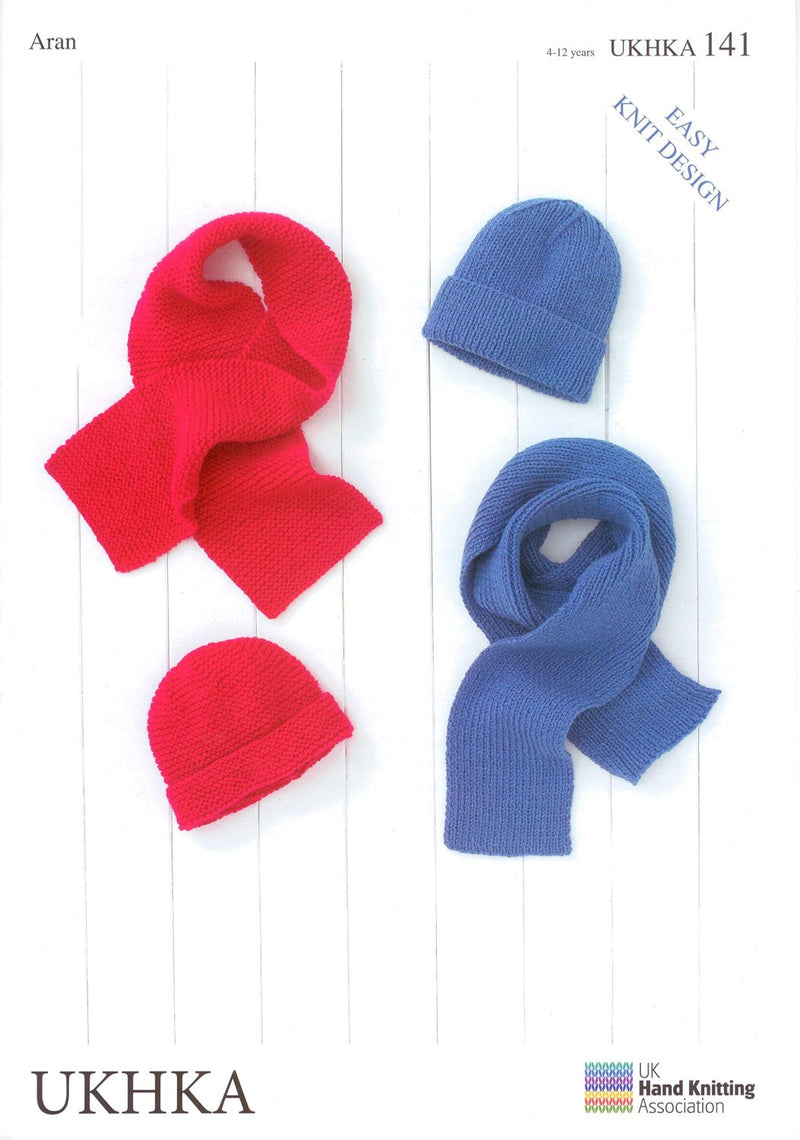 Children's Hats & Scarves Knitting Pattern: UKHKA141