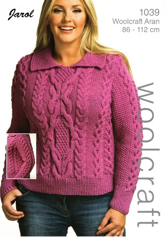 Adult Ladies Jumper Knitting Pattern - 1039