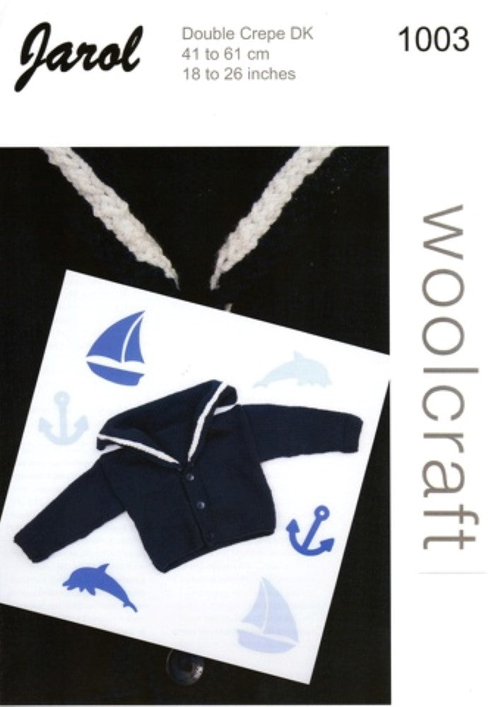 Sailor Collar Cardigan: Knitting Pattern-1003