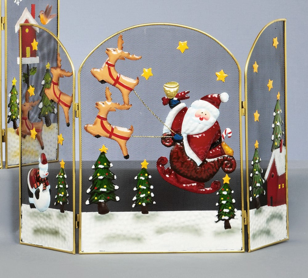 49cm Santa with Sleigh Fireguard