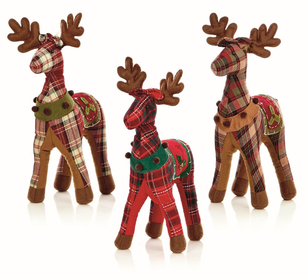 1 x 29cm Tartan Reindeer