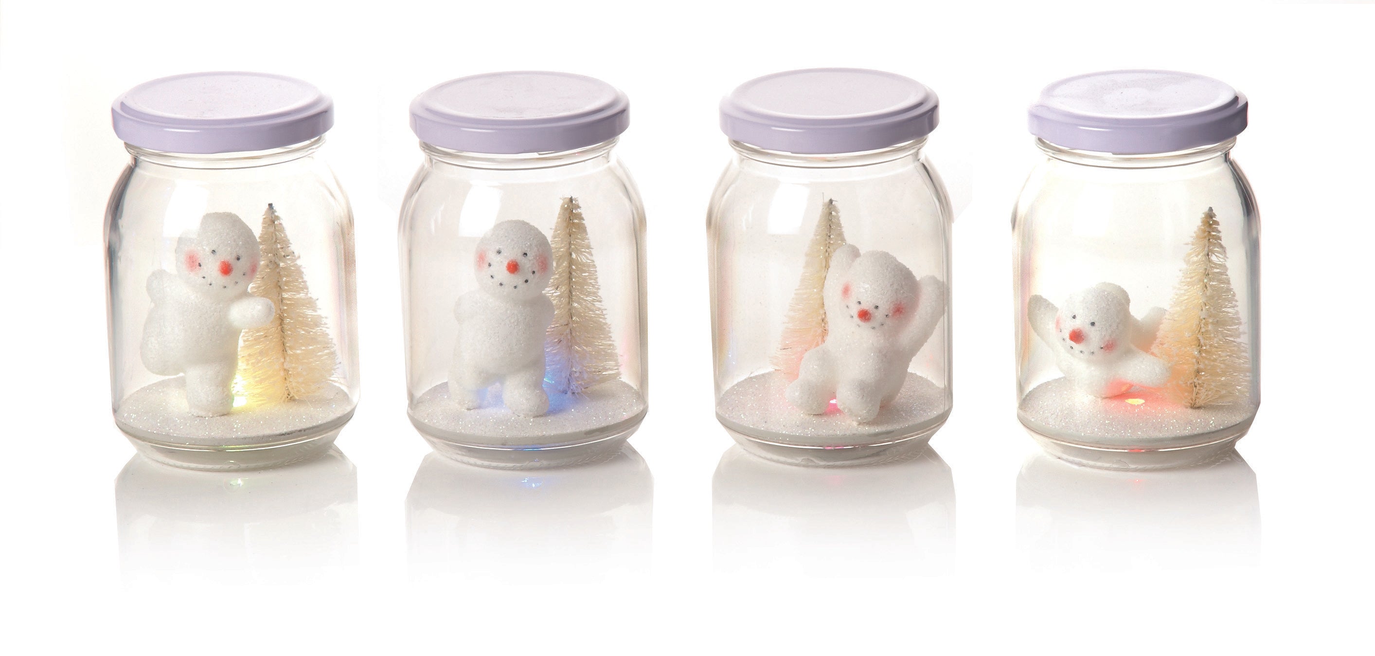 1 x Snowman in a Jar Light up Scene