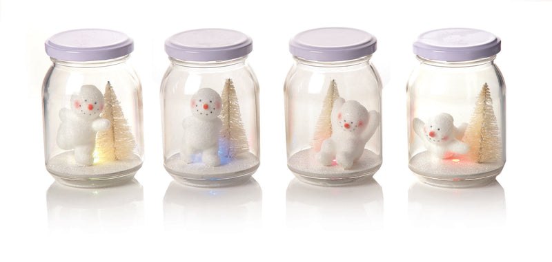 1 x Snowman in a Jar Light up Scene