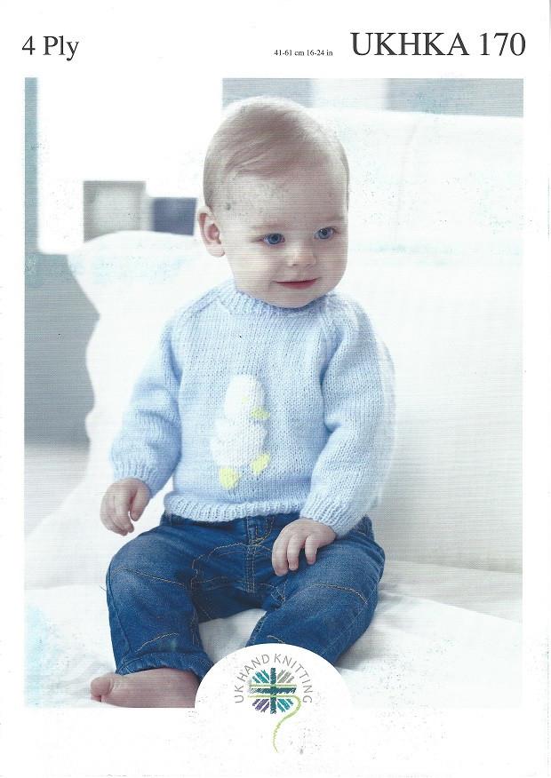 Baby Embroidered Jumpers Knitting Pattern - UKHKA170