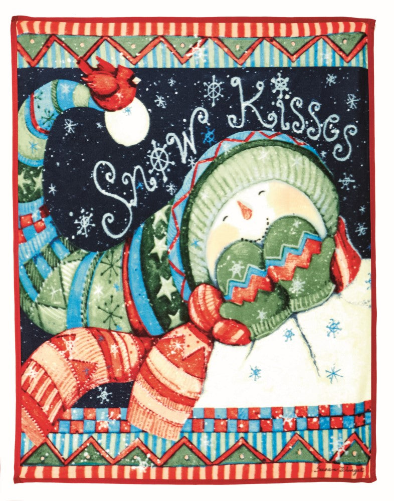 Fleece Christmas Throw - Snow Kisses