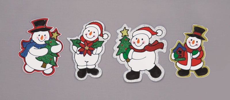 1 x 22cm Glitter Snowman Window Sticker