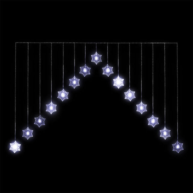 Bright White Snowflake Curtain Lights