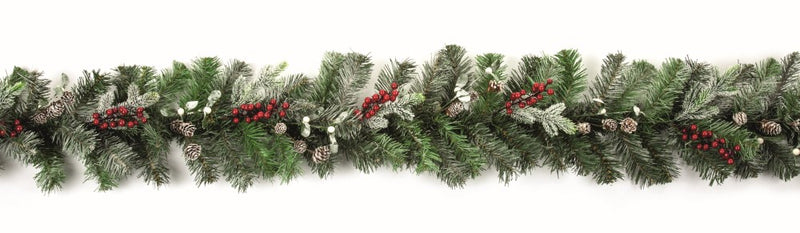 Snow Tipped Pine Cone & Berry Garland