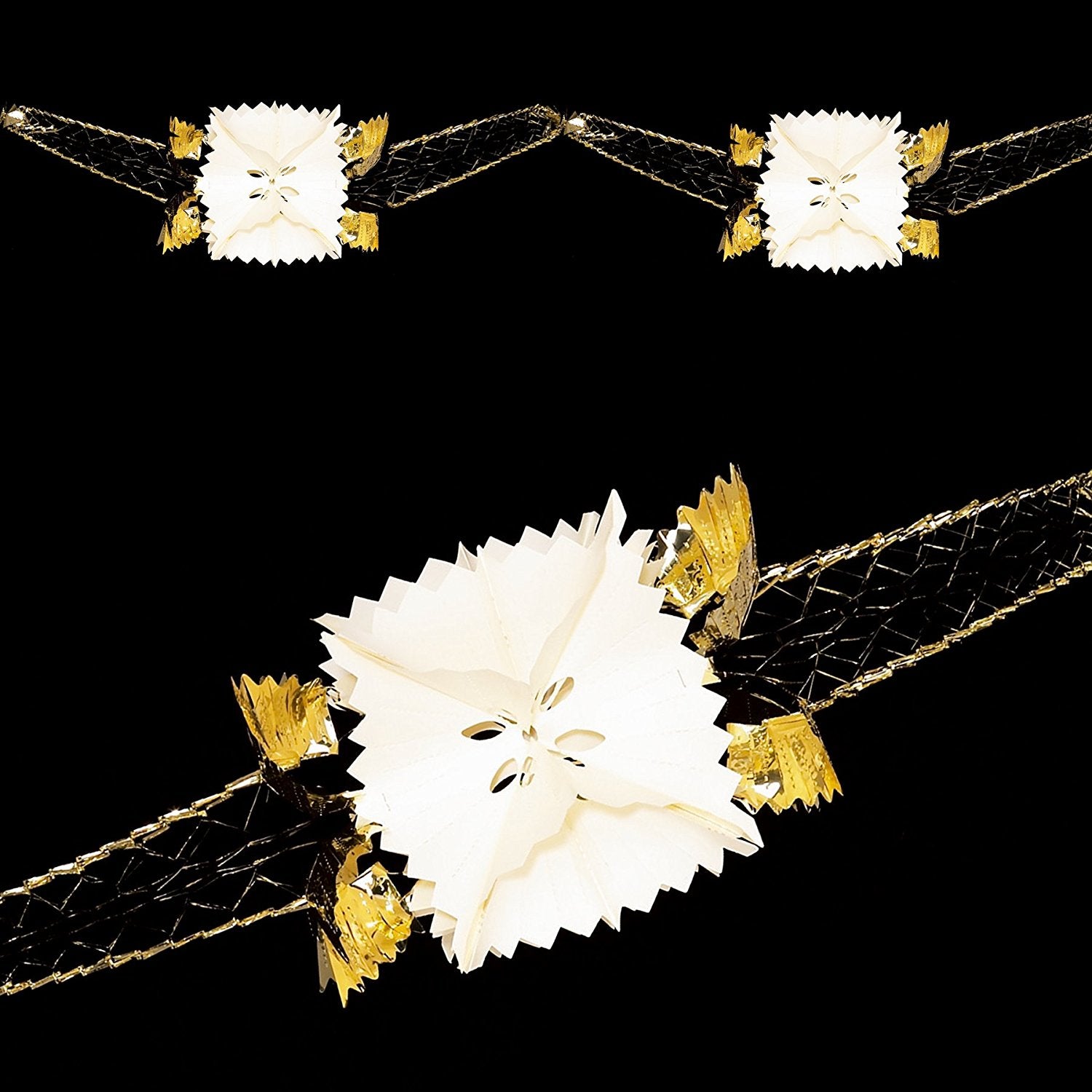 2.7m Foil Garland - Gold & Ivory