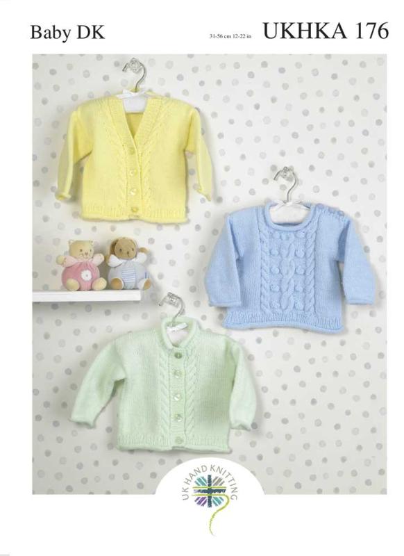 Baby Cardigan & Sweater Knitting Pattern - UKHKA176