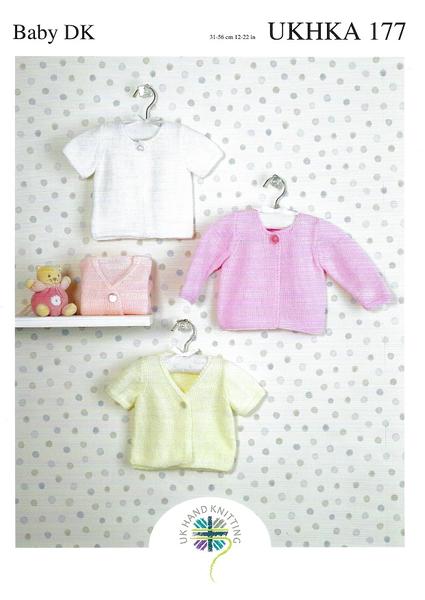 Baby Cardigan Knitting Pattern - UKHKA177