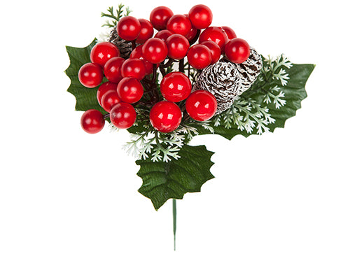 1 x Pine Cone & Berry Wreath Pick