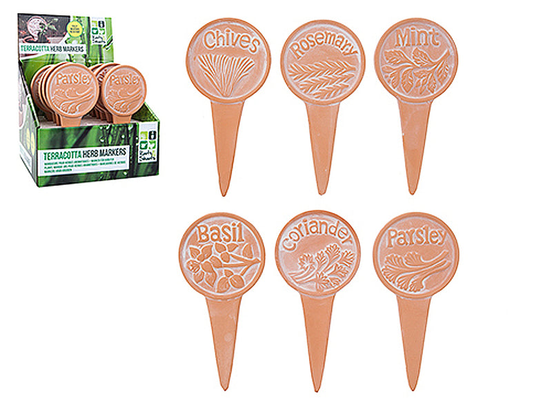 Pack of 6 Terracotta Herb Markers