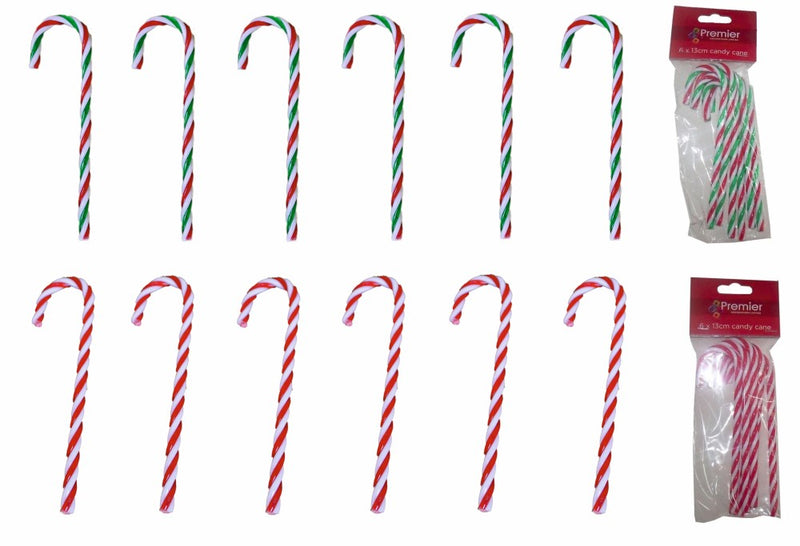 1 x Pack of 6 Plastic Candy Canes