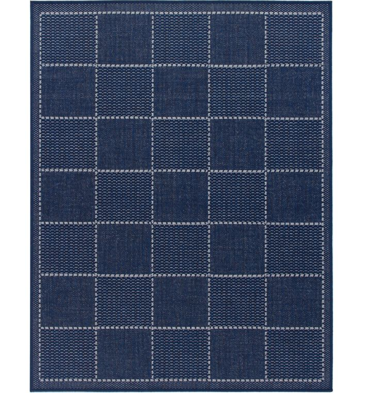 Checked Flatweave - Navy Blue