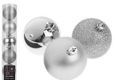 Pack of 5 Silver Baubles