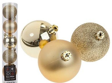 Pack of 5 Gold Baubles