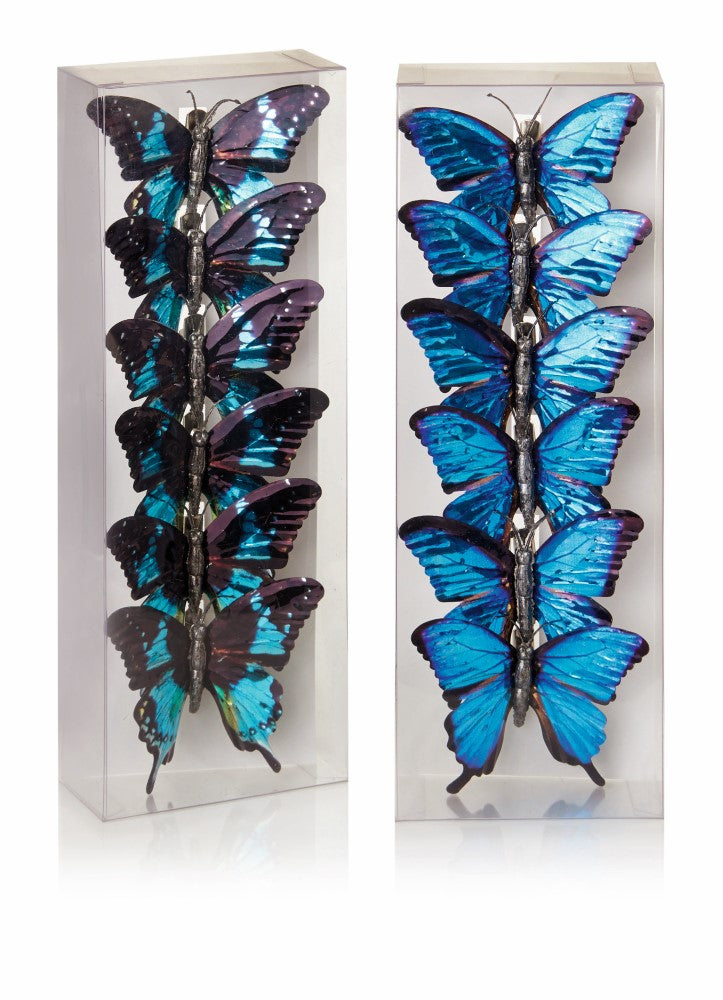 1 x Pack of Butterfly Clips - Blue