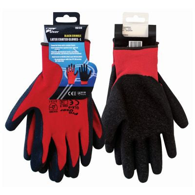 Latex Coated Crinkle Gloves - Large