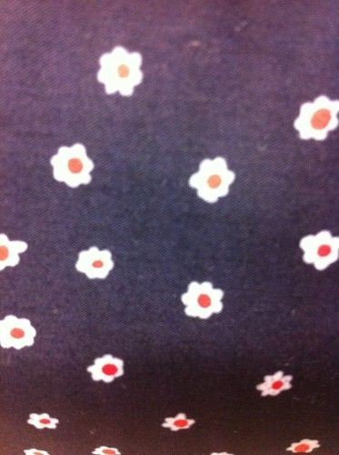 Pretty NAVY BLUE Lovely FLORAL Patterned LARGE Craft KNITTING Storage BAG