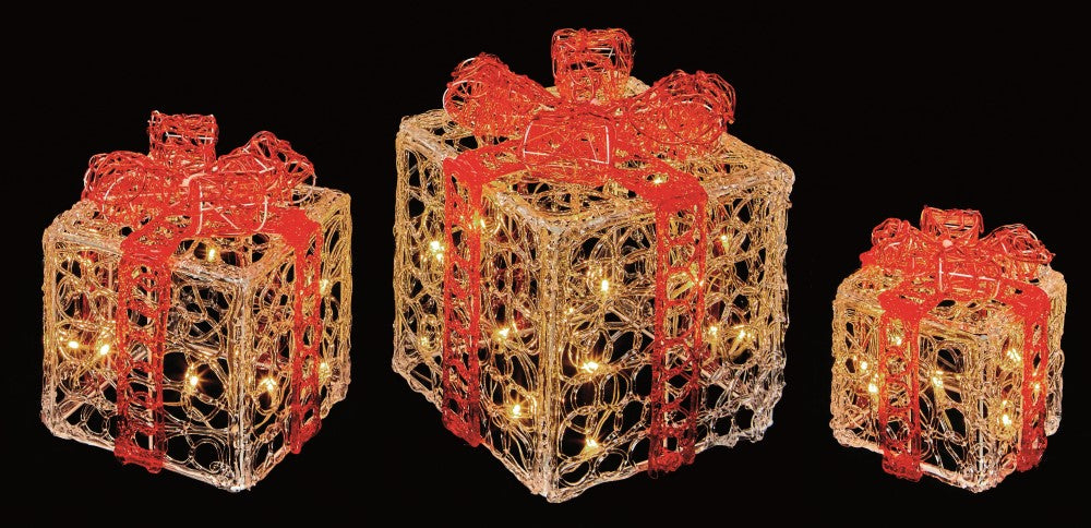 3pc Acrylic Light up Decorative Parcels
