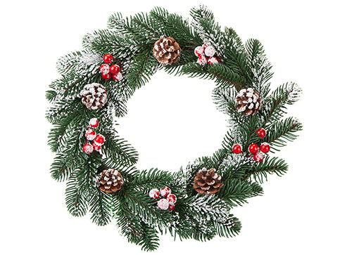 Snow Tipped Decorated Wreath