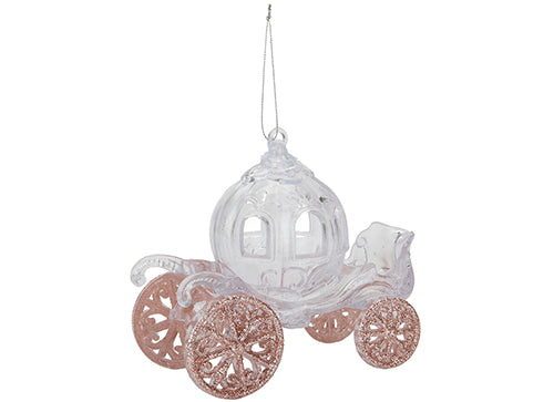 11cm Pumpkin Carriage Bauble - Rose Gold