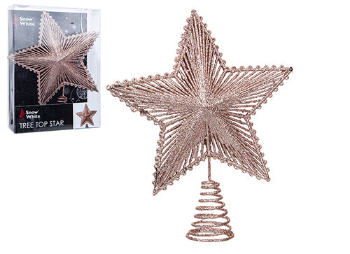 Treetop Glitter Star - Rose Gold