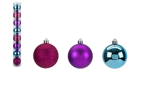 Pack of 8 Brightly Coloured Baubles