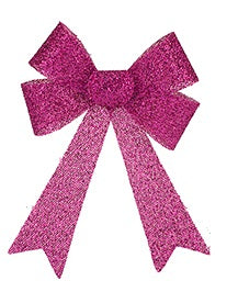 22cm Tinsel Bow - Pink