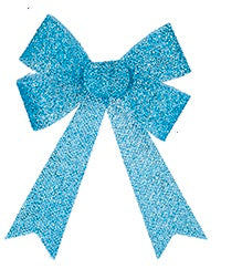 22cm Tinsel Bow - Blue