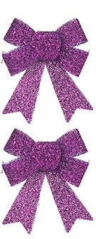 Pack of 2 Tinsel Bows - Purple