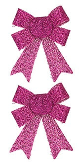 Pack of 2 Tinsel Bows - Pink