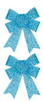 Pack of 2 Tinsel Bows - Blue