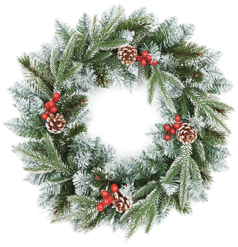 Snow Tipped Berry, Pine Cone Wreath