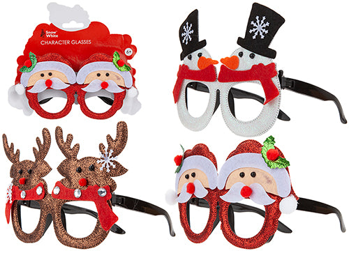 1 x Pair of Novelty Christmas Glasses