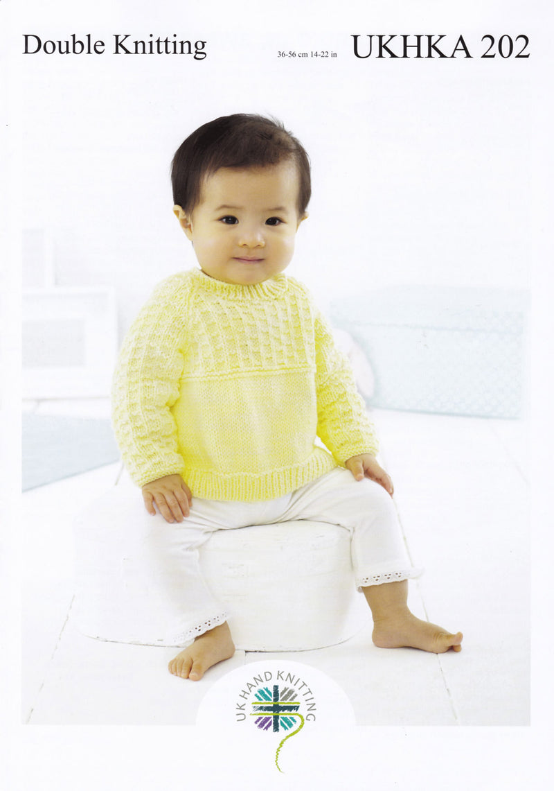 Childs Sweater, Cardigan and Hat Knitting Pattern - UKHKA202