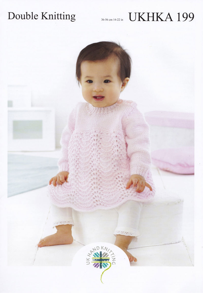 Baby/Childrens Dress and Jacket Knitting Pattern - UKHKA199