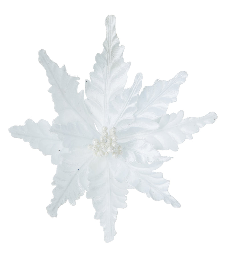 White Poinsettia Clip