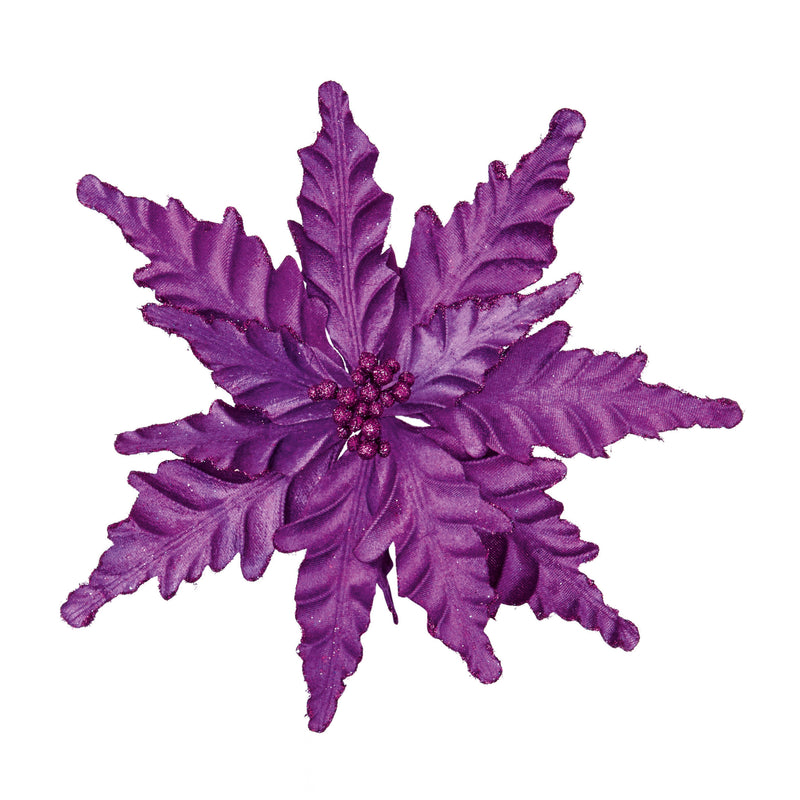 Purple Poinsettia Clip