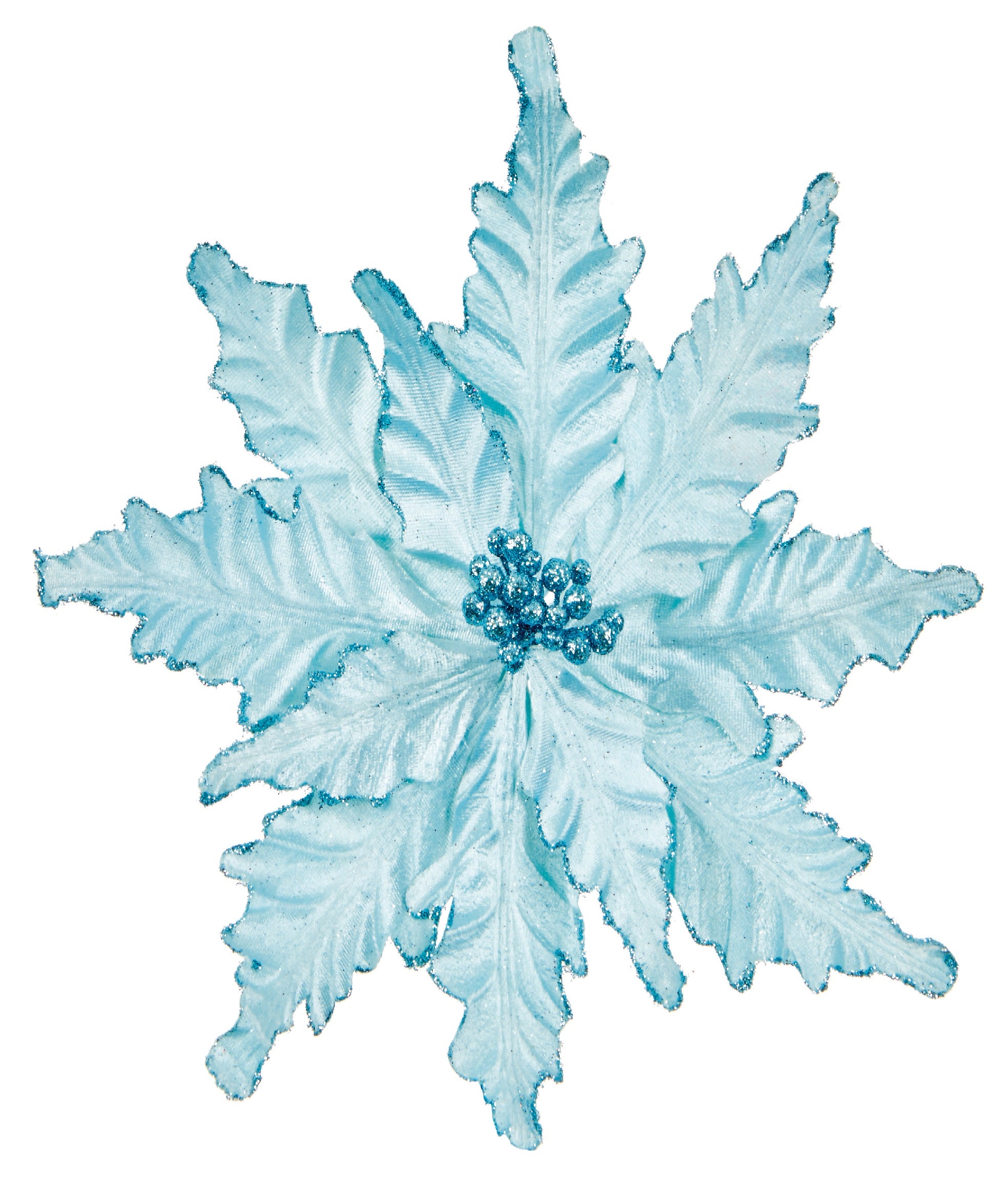 Light Blue Poinsettia Clip