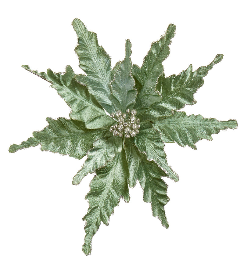 Green Poinsettia Clip