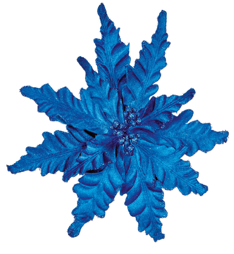 Blue Poinsettia Clip